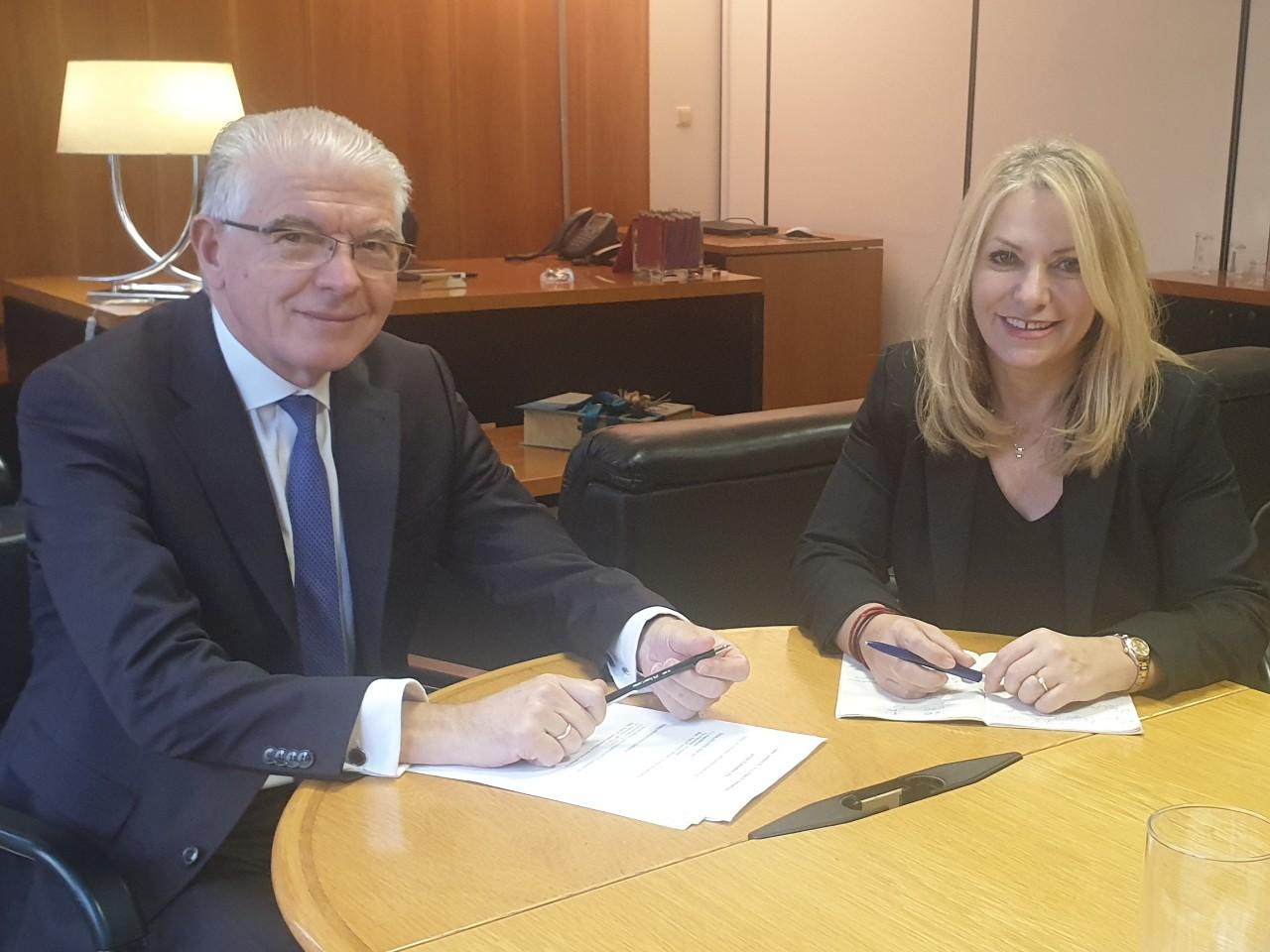 Συνάντηση της Άννας Μάνη-Παπαδημητρίου με τον Πρόεδρο του ΕΛ.Γ.Α. Ανδρέα Λυκουρέντζο
