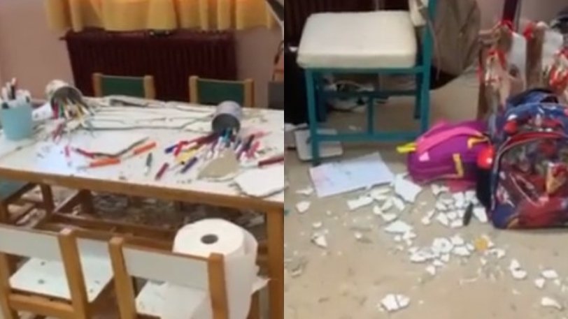 Κέρκυρα: Έπεσαν σοβάδες από το ταβάνι νηπιαγωγείου, μόλις είχαν βγει διάλειμμα τα παιδιά (ΒΙΝΤΕΟ)