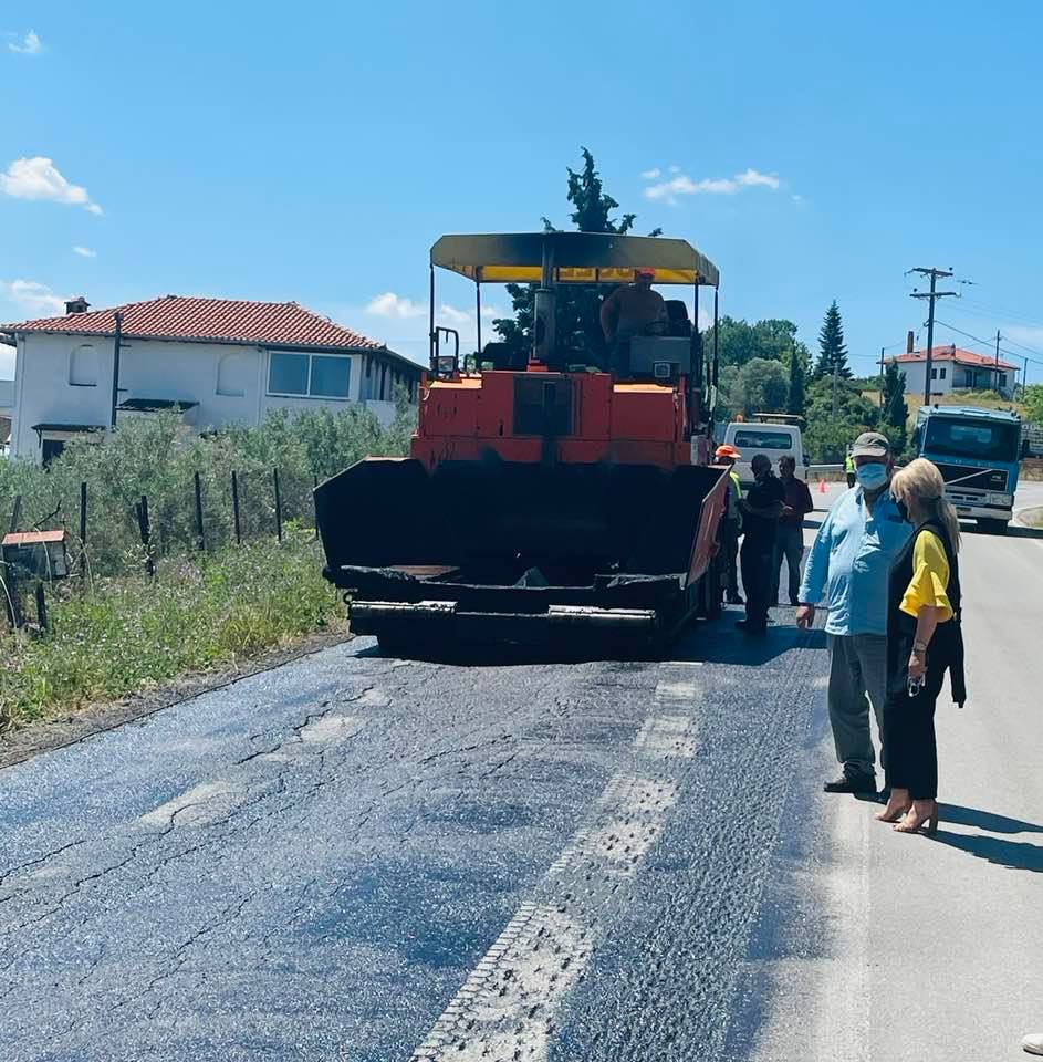 Αυτοψία Αντιπεριφερειάρχη Πιερίας σε τεχνικές παρεμβάσεις συντήρησης ασφαλτόστρωσης