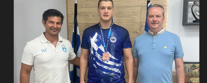 Τον παγκόσμιο πρωταθλητή πάλης, Αχιλλέα Χρυσίδη υποδέχτηκε ο Δήμαρχος Κατερίνης, Κώστας Κουκοδήμος