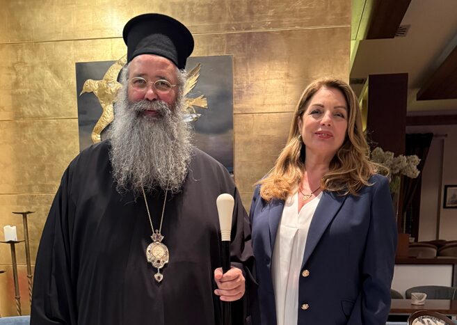 Συνάντηση της Προέδρου του Ε.Ο.Τ. Άντζελας Γκερέκου με τον Σεβασμιώτατο Μητροπολίτη Κίτρους κ. Γεώργιο